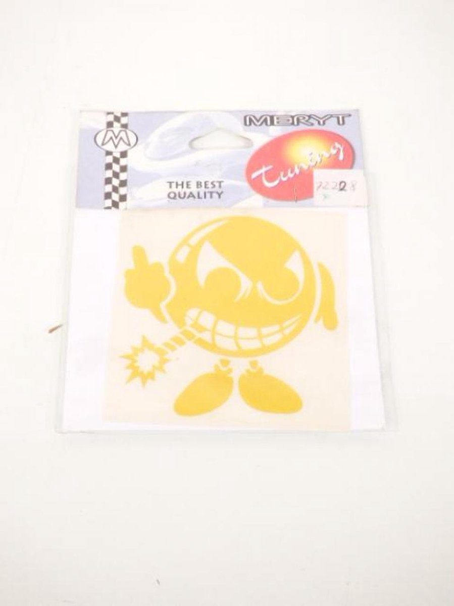 Autocollant stickers MERYT bombe smiley jaune fuck doigt pour moto MT-72228 Neuf