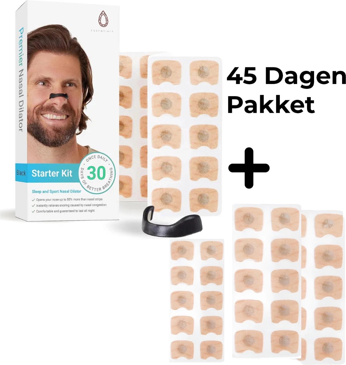 Ruby Essentials Magnetische Neusstrips 45 Dagen - Magnetische Neusspreider - Neusspreider - Anti Snurk Neusspreider - Anti Snurk - Neusstrip - 45 Dagen Applicatortabs
