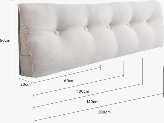 OBTUSS Groot steunkussen voor bedhoofdeinde bank, driehoekig rugkussen met wigvormige rugleuning, extra grote lendenkussens met fluwelen afneembare