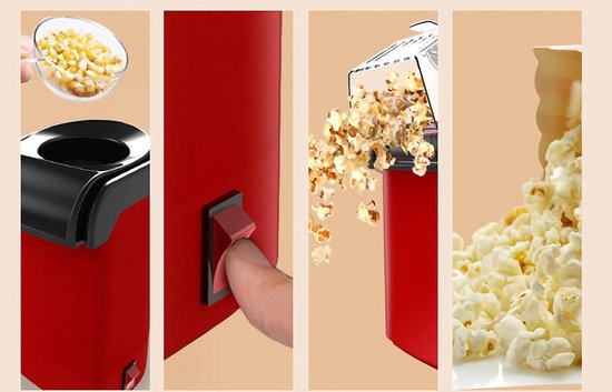 Popcornmaker 1200W Vetvrije Air Machine - Gezonde Popcorn in Minuten — afbeelding 3