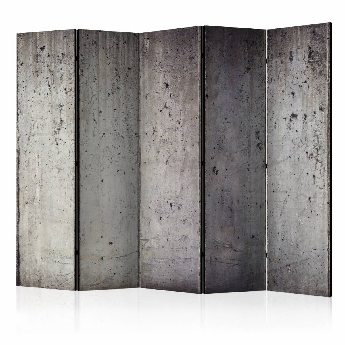 Vouwscherm / Kamerscherm - Grijze stad 225x172cm , gemonteerd geleverd , dubbelzijdig geprint