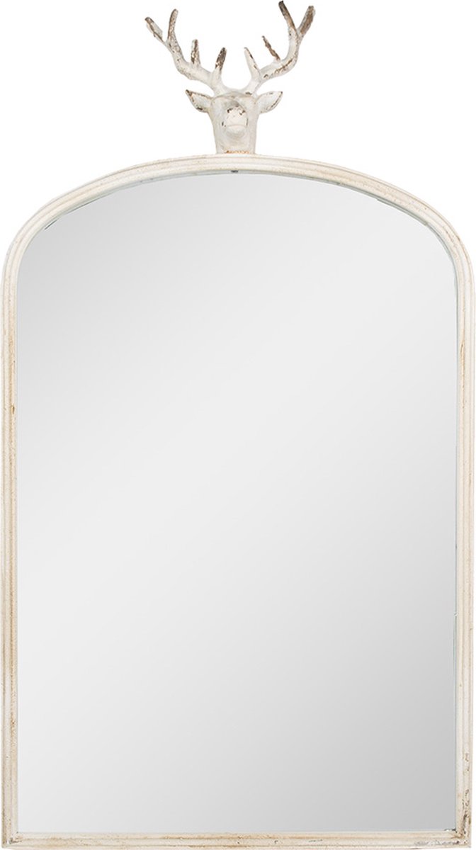 Clayre & Eef Spiegel 58x10x105 cm Wit Metaal Hert