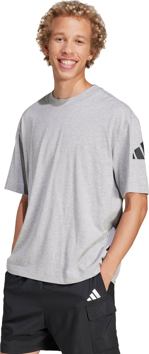 adidas Sportswear Essentials Loose Fit 3 Bar Logo T-shirt Heren Grijs