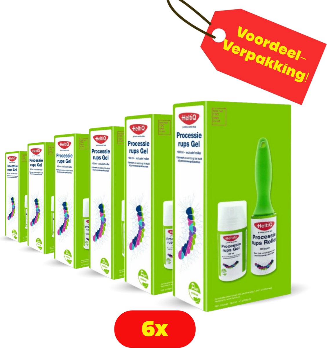 Goedkoopste 6X HeltiQ Processierups Gel Roller - Voordeelverpakking!!
