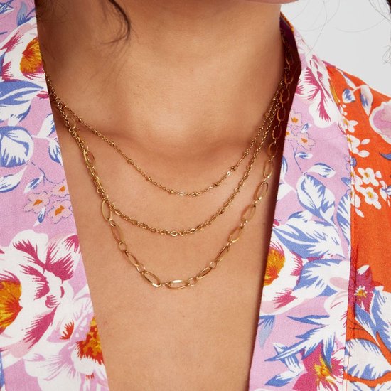 Mix en Match - Layered Links - Schakelketting - Layering - Stainless steel - Zilverkleurig