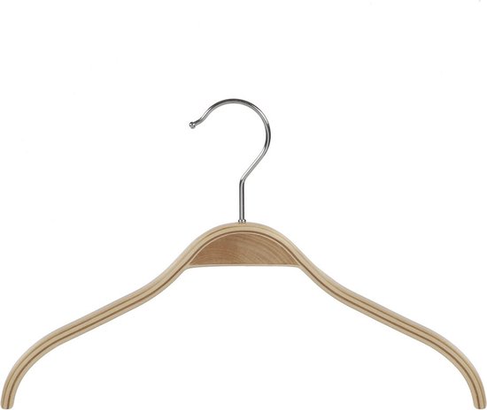 De Kledinghanger Gigant - 50 x Cintre pour chemisier / cintre pour chemise / cintre pour enfants en bois de bouleau naturel laqué, 34 cm