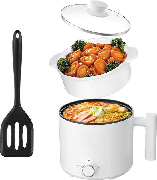 1300W Hot Pot Electric Pan Chinese Fondue 6L Large Capacity Multi-Function Non-Stick Pan Electric Pan, Red
