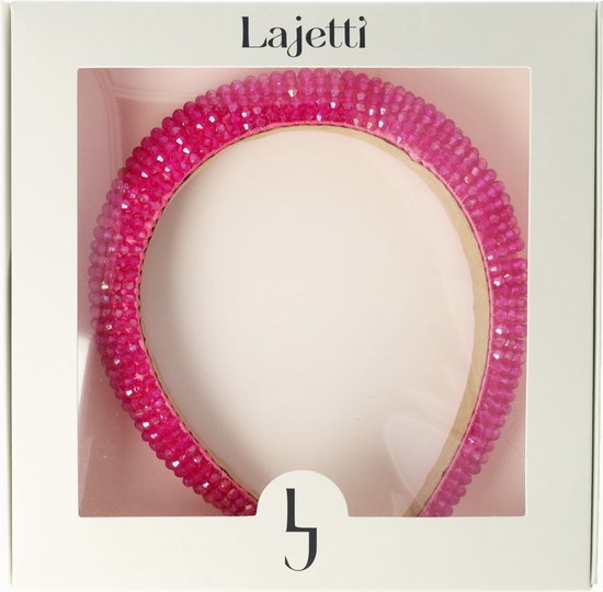 Doos met een roze strass steentjes haarband. Merk Lajetti.