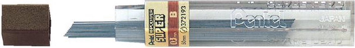 Potloodstift Pentel B 0.3mm zwart koker à 12 stuks