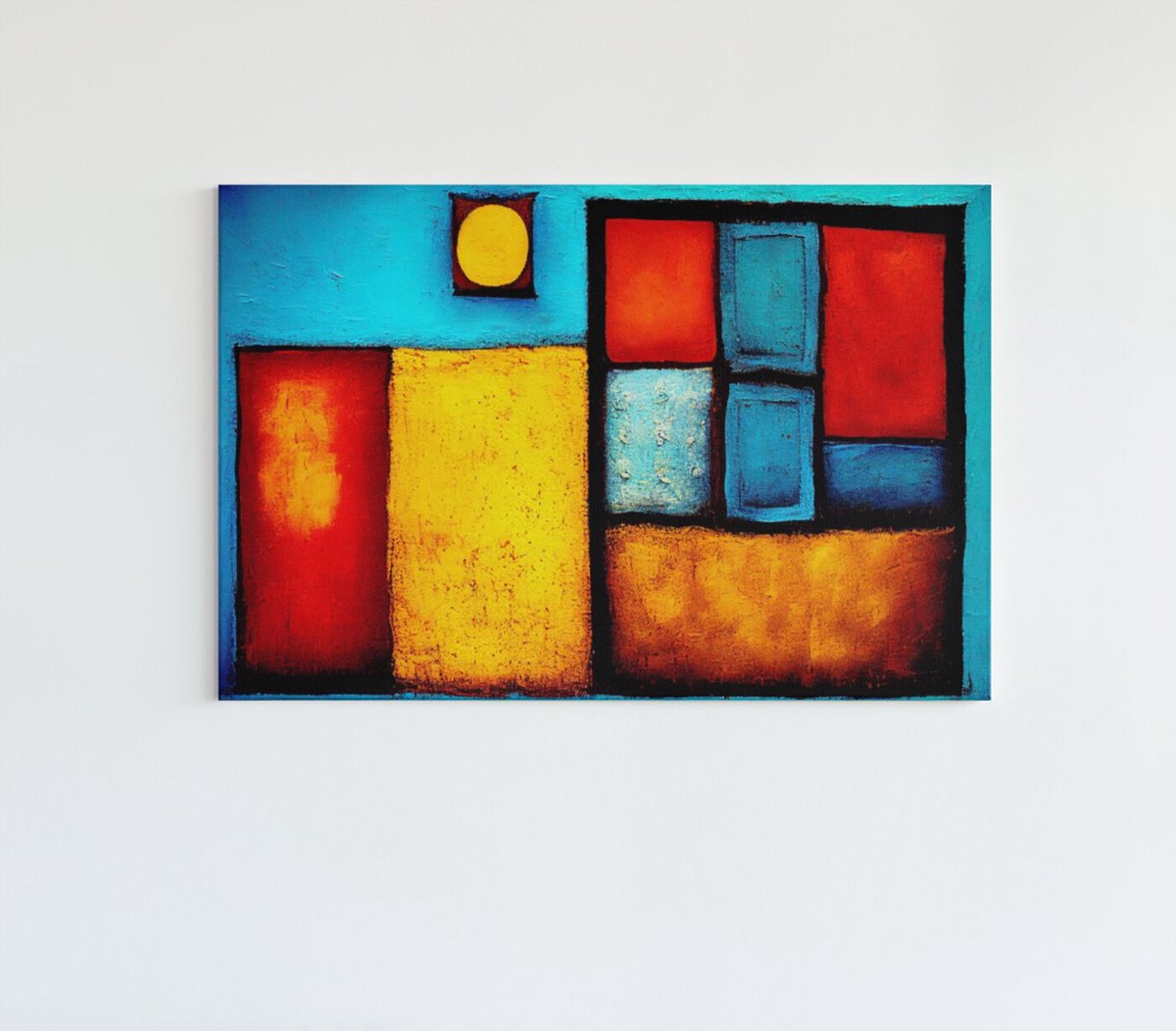 Trendex Global Canvas Schilderij - Abstract vormen - Kleurrijk - 120x80x2 cm