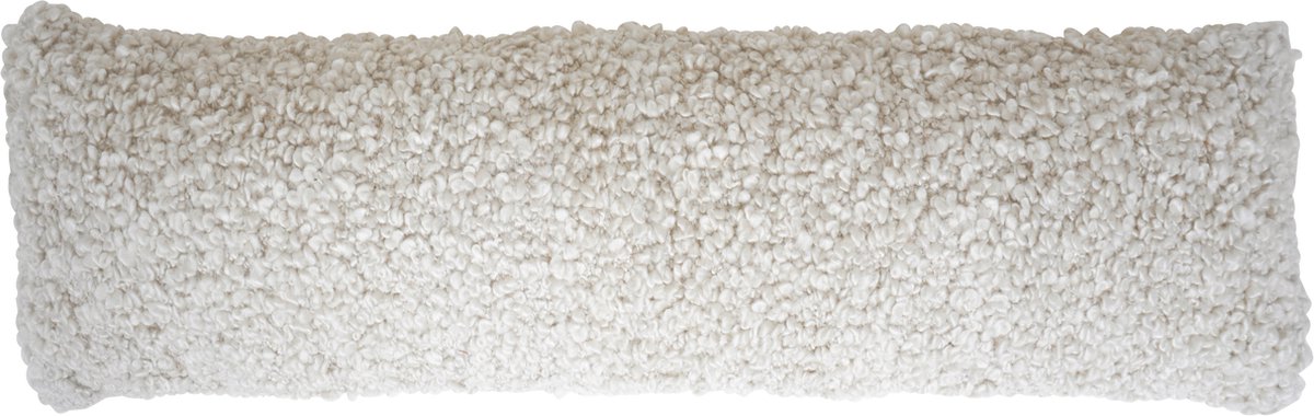 Veer Carpets Kussen Mica 30 x 100 cm - Luxe Sierkussen met Bouclé Look Wit