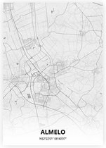 Almelo plattegrond - A2 poster - Tekening stijl