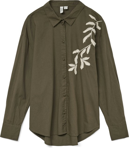 Vero Moda Blouse Vmfern L/s Shirt Wvn Btq Ga 10333342 Grape Leaf/birch Emb Dames Maat - S