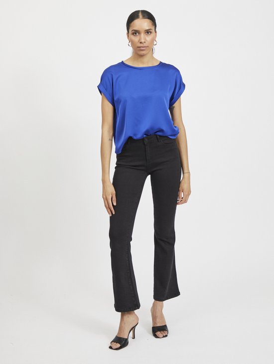Viellette S S Satin Top Blissful Blue