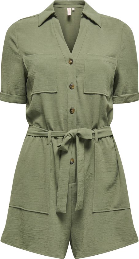 Only Jumpsuit Onlmacha Life Ss Cargo Playsuit Wvn 15349778 Four Leaf Clover Dames Maat - M