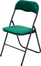 Infinity Goods Klapstoel - Vouwstoel - Fluweel - Eettafelstoel - Opklapbare Stoel - 43 x 47 x 80 CM - Stoel - Groen