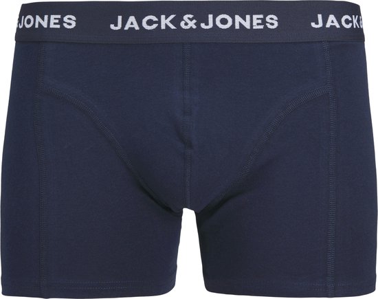 Donkerblauwe Jack & Jones boxershort met tekstprint op de tailleband.