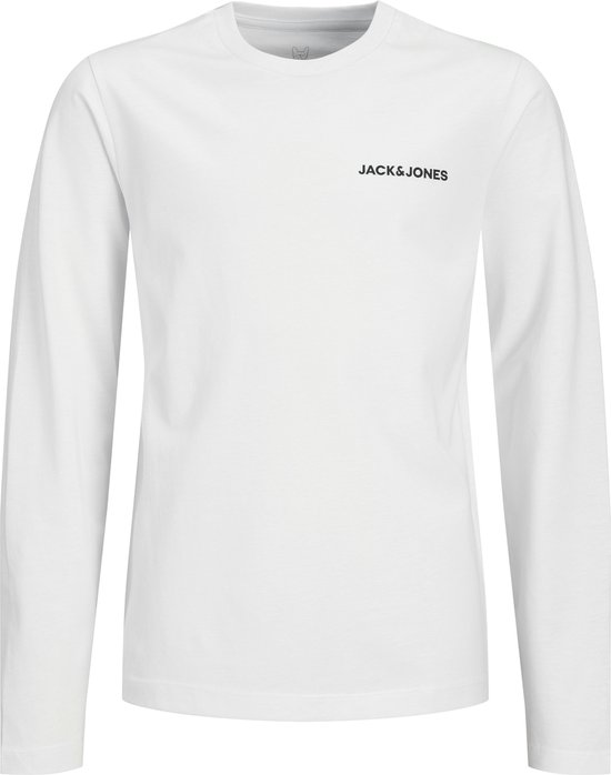 Witte longsleeve T-shirt van Jack & Jones met zwarte tekst op de borst.