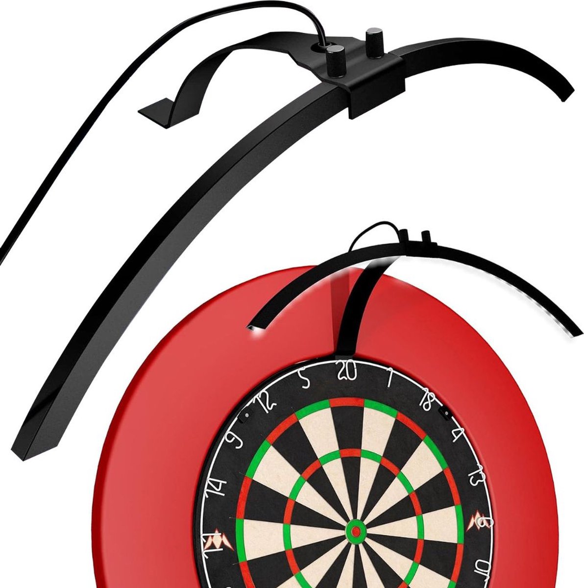 ApexArte® Dartbord Verlichting - Rood en Zwart
