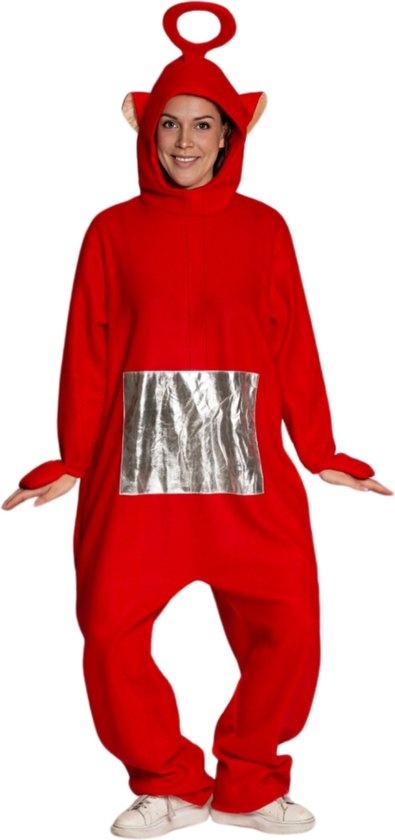 Partychimp Tv Figuren Kostuum voor Volwassenen Pluche Onesie Kinderfiguren Verkleedpak Carnavalskleding Heren Carnavalskleding Dames Verkleedkleding - Polyester - Rood - Unisex - Onesie - Maat XL