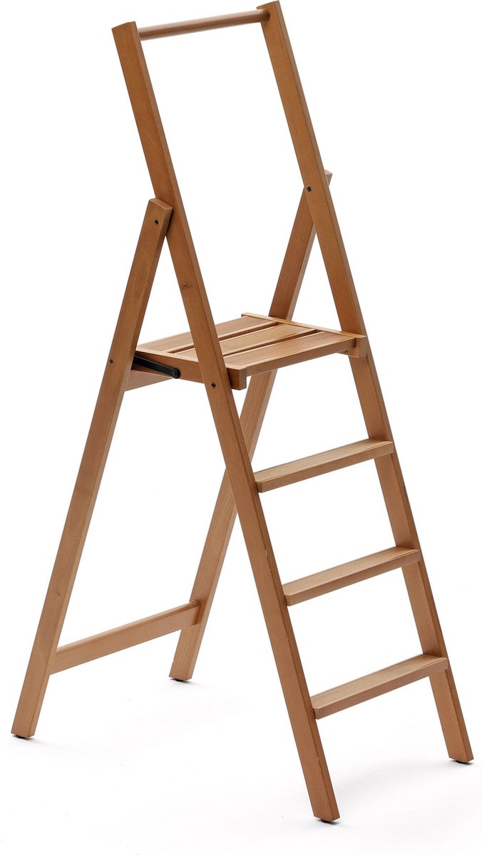 Arredamenti Italia 180/4 KIMORA 4 - Huishoudtrap 4 Treden - Ladder - Anti-Slip - Inklapbaar - Beukenhout - ARIT - Il cuore del legno