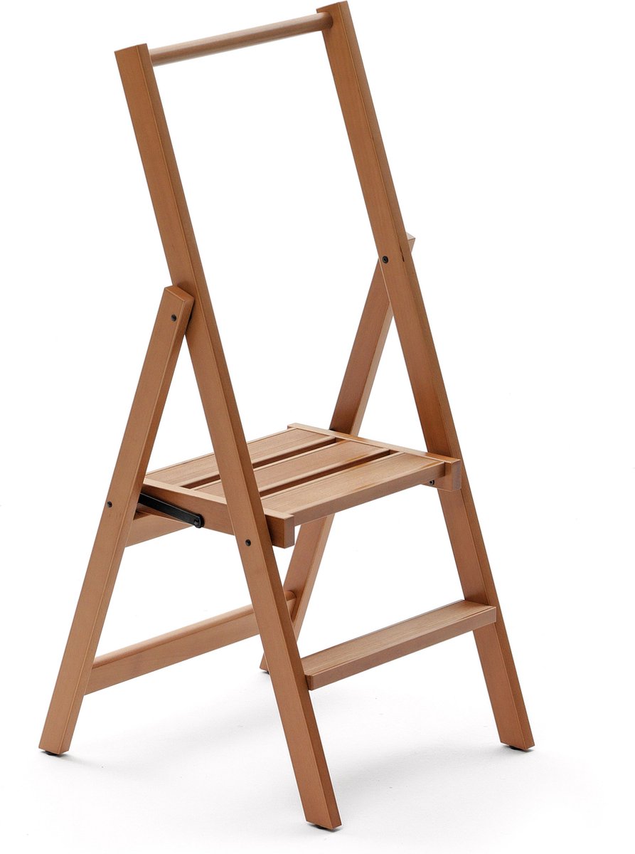 Arredamenti Italia 180/2 KIMORA 2 - Huishoudtrap 2 Treden - Ladder - Anti-Slip - Inklapbaar - Beukenhout - ARIT - Il cuore del legno