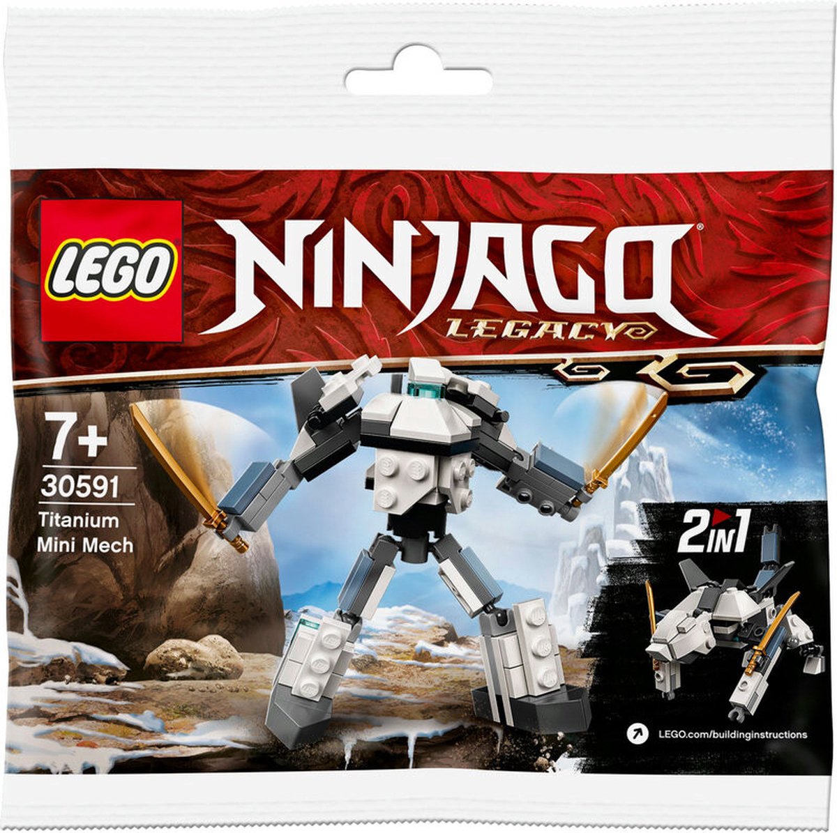 LEGO NINJAGO Titanium Mini Mech 30591, Bouwpakket, 7 jaar, 77 stuk(s) — cadeau in Spellen & Speelgoed - foto 3