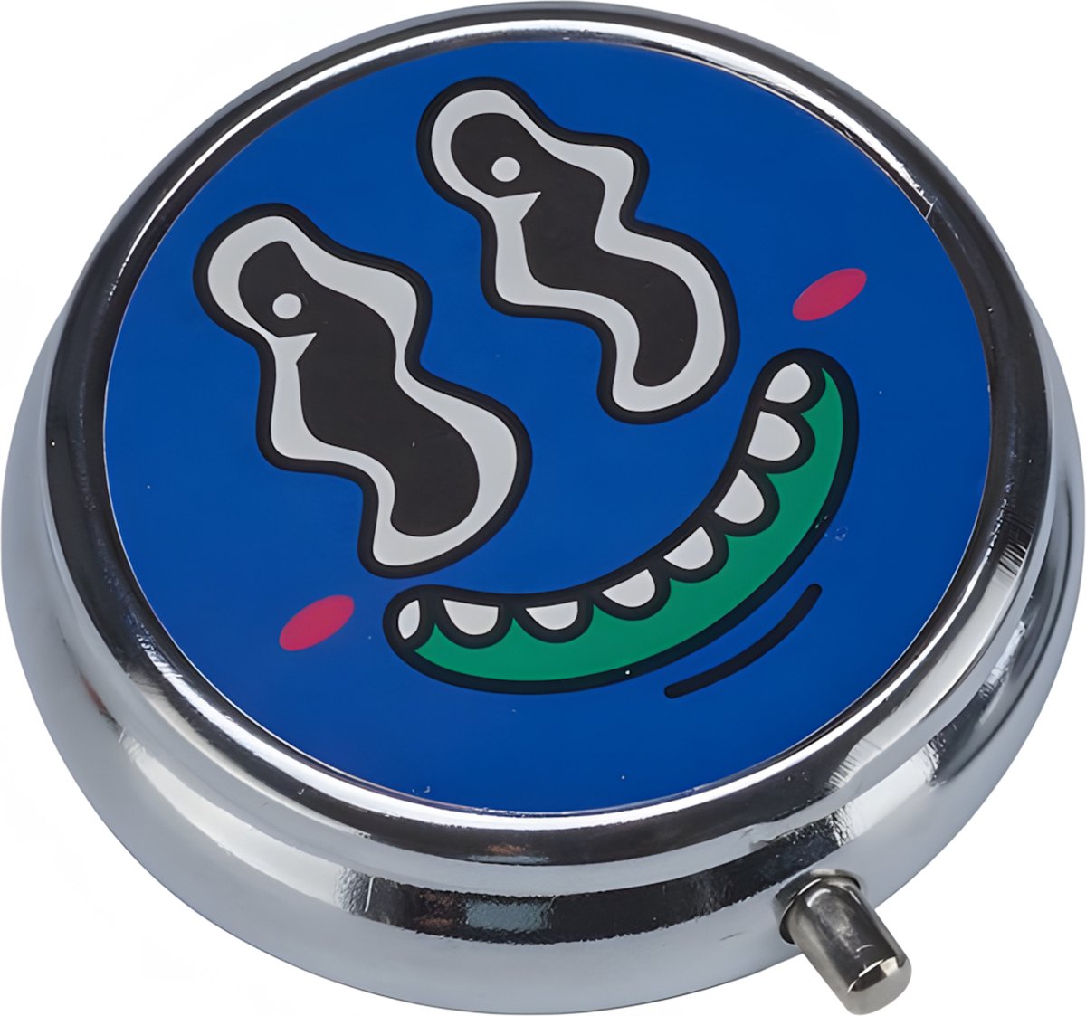 Goedkoopste Asbak Grappige Gezichten Design - Klapmechanisme - 5 cm - Blauw