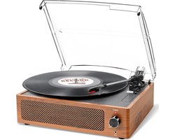 DD® Platenspeler met Speakers - Ingebouwde Speakers - Retro - 37x34x16cm - Retro Geel