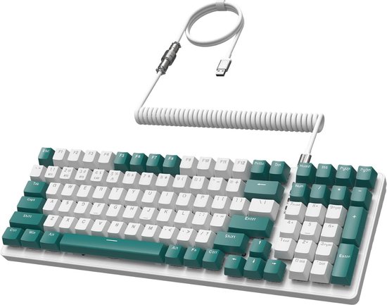 Mechanical Gaming Keyboard, 104 Keys Wired USB Keyboard, Retro Style Galvanized Mechanical Keyboard, PC Keyboard for Windows