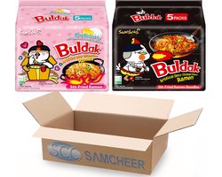 Samyang Buldak Hot Chicken Spicy en Carbonara (10x140Gr) Instant Noedels Mixpakket