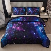 Housse de couette simple 140 x 200 - Galaxie - Espace - Univers - Galaxie - Belle qualité - Garçons - Avec taie Kussensloop Extra