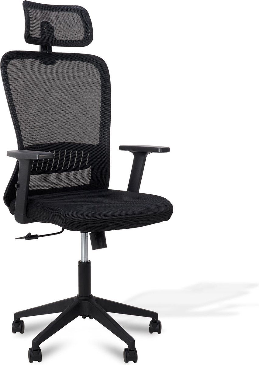 Infinity Goods Ergonomische Bureaustoel - Bureaustoelen Voor Volwassenen - Volledig Verstelbaar - Office Kantoor Chair - Zwart - Infinity - €84,95
