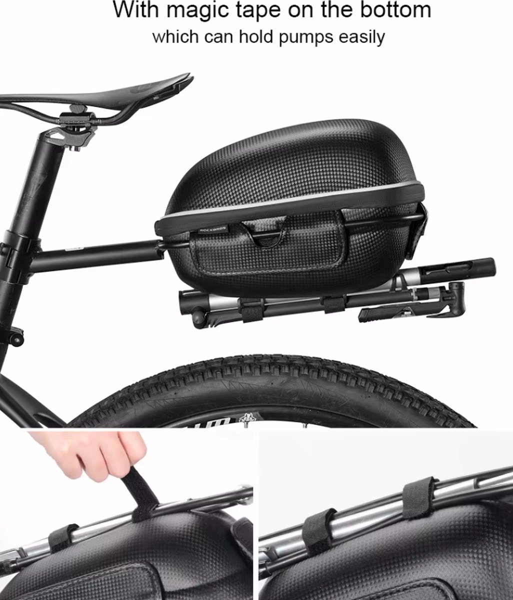 Rockbros - Zadeltas voor achterop de Fiets - Waterdichte Fietstas - Reflecterend - Zwart — cadeau in Sport & Outdoor - foto 8