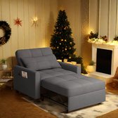 Bealife AR21 Canapé-lit 1 personne - Canapé 3 en 1 avec fonction couchage - Canapé-lit réglable - Gris foncé