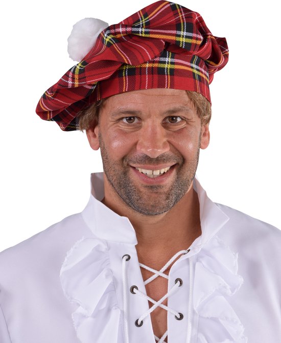 Regulatie Ziektecijfers Cornwall Schotse baret van geruite stof met pompom - onesize - pet- hoofddeksel |  bol.com