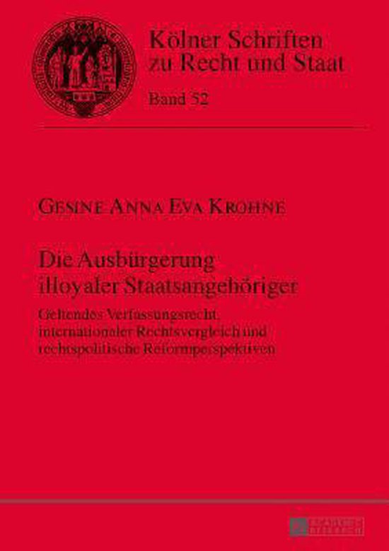 Die Ausbürgerung illoyaler Staatsangehöriger - cover