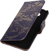 Blauw Lace booktype cover hoesje voor LG G5