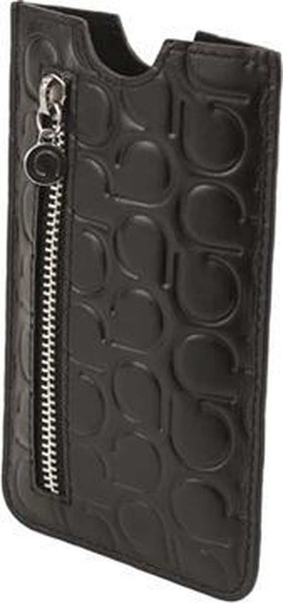 Alesio Deluxe Subtile L - Case for mobile phone - leather - sophisticated black - for BlackBerry Bold 9700, 9780, 9790, Curve 8520, 9360, Curve 3G 9300