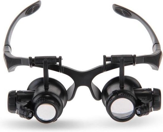 handel bizon Word gek Vergrootglas/bril - Microscoopbril - Loepbril- Led-verlichting -  Reparatiebril | bol.com