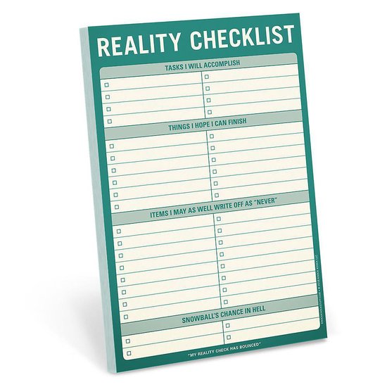 Knock Knock Reality Checklist Pad | 9781683490418 | Boeken | bol.com