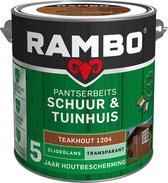 Rambo Pantserbeits Schuur & Tuinhuis Zijdeglans Dekkend - Makkelijk Verwerkbaar - Teakhout - 2.5L