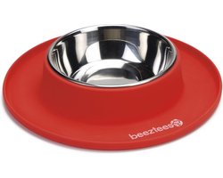 Beeztees - Hondenvoerbak - Siliconen - Rood - 24x4,5 cm