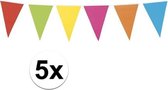5x Vlaggenlijn vrolijke kleuren 10 meter  - slingers