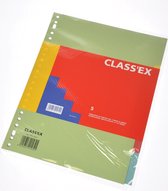 Class'ex tabbladen 5 tabs 23-gaatsperforatie karton geassorteerde kleuren - per 2 sets