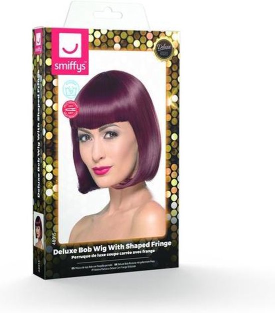 Deluxe Bob Wig With Shaped Fringe - Smiffys
