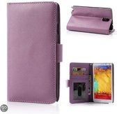 Textuur wallet case hoesje Samsung Galaxy Note 3 N9000 N9005 paars
