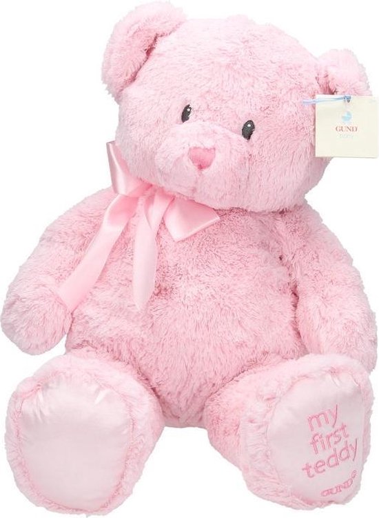 Knuffelbeer - Mijn allereeste Teddybeer Roze 45 cm | bol.com