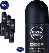 NIVEA MEN Deep - 6 x 50ml - Voordeelverpakking - Deodorant Roller
