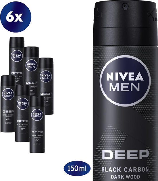 NIVEA MEN Deep Deodorant Spray - 6 150 ml - Voordeelverpakking | bol.com